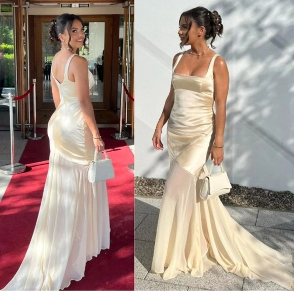 House of CB Dresses & Skirts - Vittoria satin and chiffon maxi gown